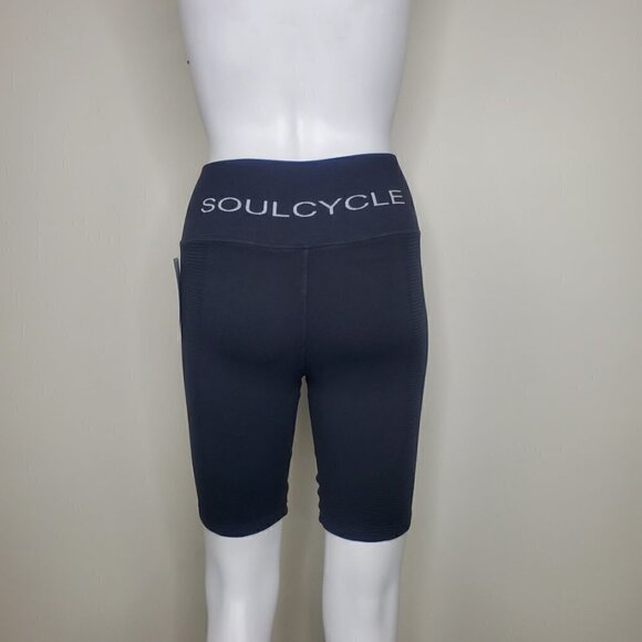 NWT Spiritual Gangster X Soulcycle Ribbed High Waist Bike Shorts Dark Gray M/L - Picture 2 of 13